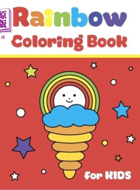 海外直订Rainbow Coloring Book for Kids: Simple and Big Pictures with Cute Fun Clouds, Fl 儿童彩虹彩绘书：2-7岁儿童