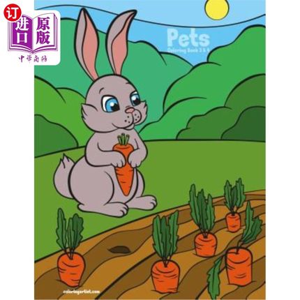海外直订Pets Coloring Book 3 & 4 宠物着色书3和4