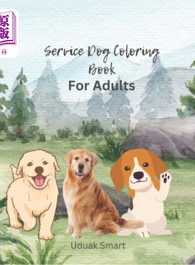 海外直订Service Dog Coloring Book 服务犬涂色书