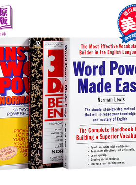 诺曼刘易斯英语学习书 3册套装 英文原版Word Power Better English单词的力量 即时词汇力量 30天提高英语 英语词汇学习工具