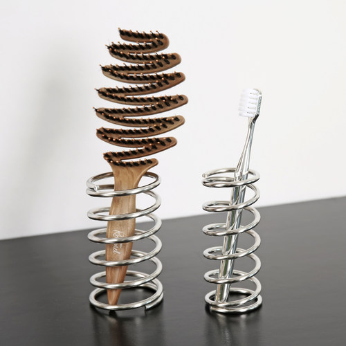 梳子收纳筒卫生间浴室镜柜洗手台放梳子不锈钢牙刷架收纳笔筒弹簧