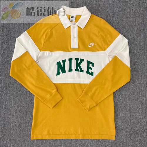 Nike耐克男子刺绣运动休闲百搭翻领POLO衫长袖T恤FJ1175-747