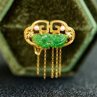 冰种翡翠流苏戒指陶乐溪国风珠宝