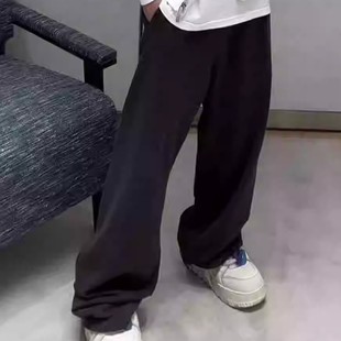 宽松百搭慵懒感卫裤 G自主巴黎重磅立体裁剪水洗做旧破坏老爹裤