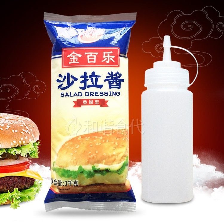 金百乐香甜沙拉酱1000g  手抓饼水果寿司面包汉堡酱 首包送瓶
