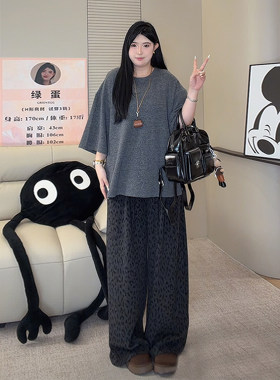 ◆版型绝杀！折胯显瘦神裤◆9001冬加绒休闲大码宽松阔腿裤长裤女