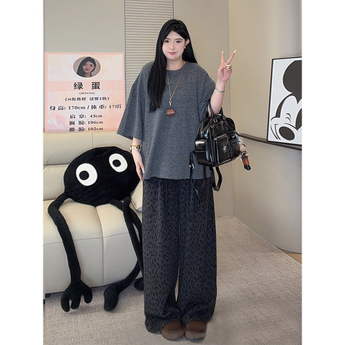 ◆版型绝杀！折胯显瘦神裤◆9001冬加绒休闲大码宽松阔腿裤长裤女