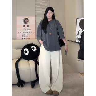 Lem 2.0 W1417慵懒风休闲弯刀冬加绒加厚高腰长裤 王炸私服裤