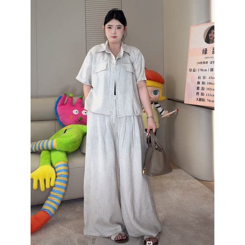 ◆老钱风！淡人美学◆高个子衬衫套装气质阔腿裤裤子两件套W1570