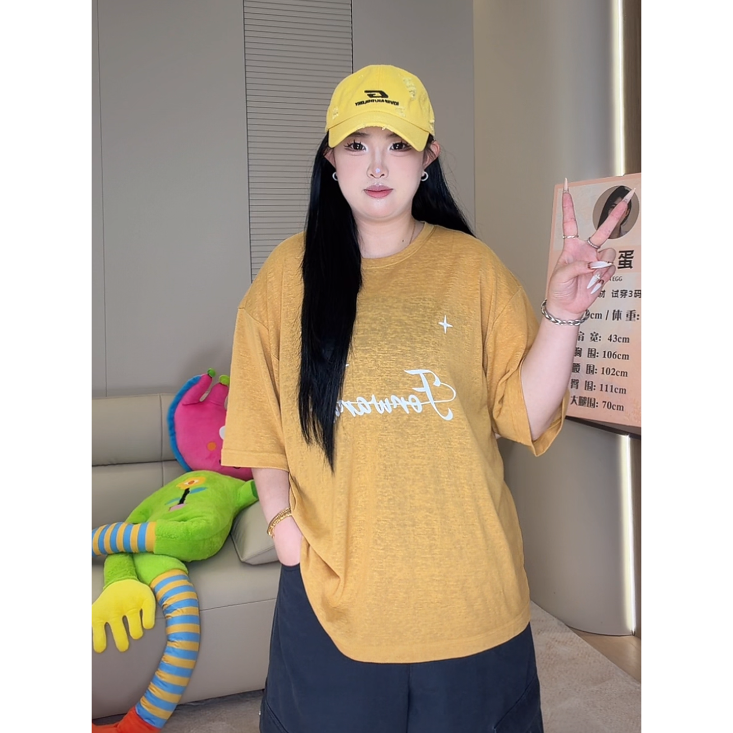 ◆时髦名片~松弛◆慵懒高个子私服复古美式印花短袖T恤上衣W1563