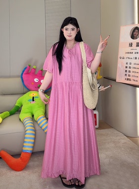 ◆心动邂逅！夏日限定◆2560高个子私服大码长款氛围温柔风连衣裙