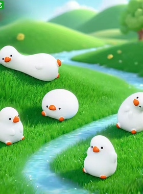 微景观可爱呆呆歪头小白鹅公仔