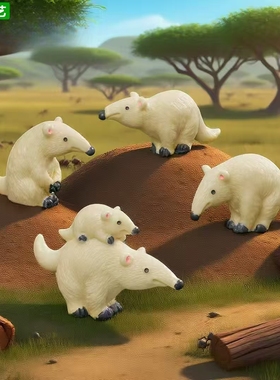 仿真写实食蚁兽生态瓶桌面摆件