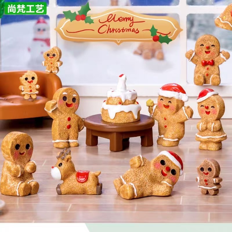 微景观创意圣诞节姜饼人装饰摆件