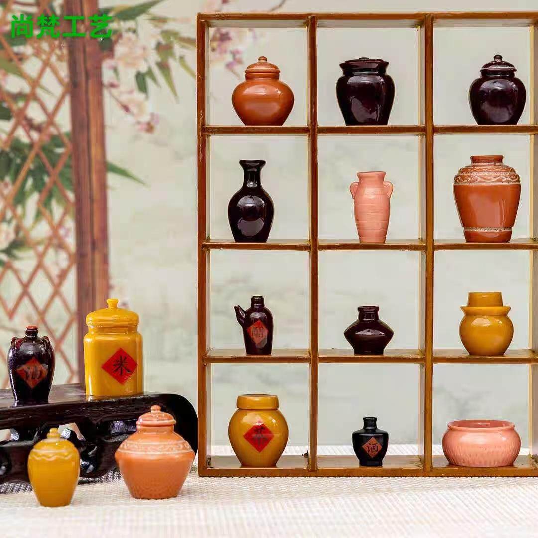 微景观创意仿真酒坛茶陶罐子系列 DIY造景装饰配件微缩迷你小摆件