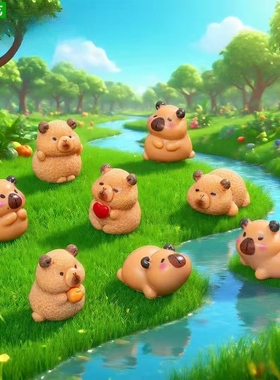 微景观迷你卡皮巴拉造景装饰摆件