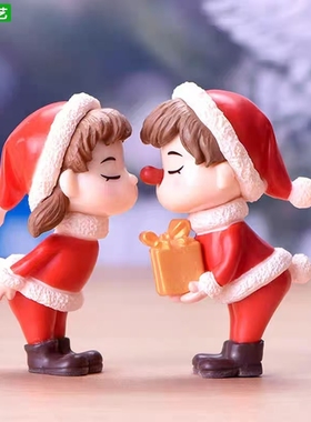 圣诞情侣微景观多肉造景装饰摆件