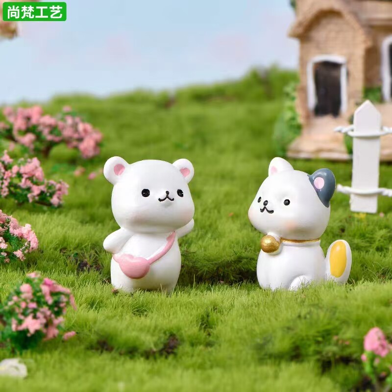 挎包熊松鼠恐龙猫咪兔子造景摆件