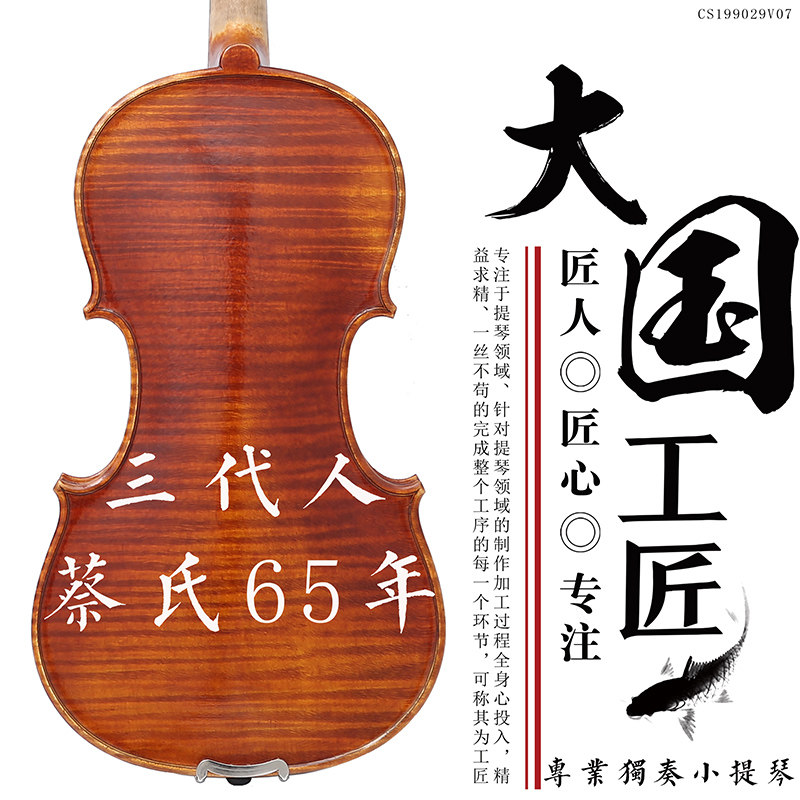 蔡氏V07整板纯手工全实木小提琴成人练习独奏演出演奏考级小提琴,乐器/吉他/钢琴/配件,小提琴,淘宝优惠券,粉丝福利购,淘宝优惠卷