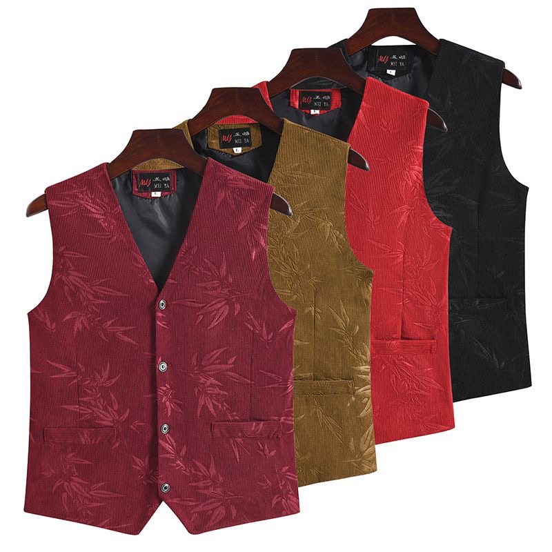 中老年人灯芯绒马甲女春秋妈妈宽松短款马夹条绒背心奶奶外穿坎肩