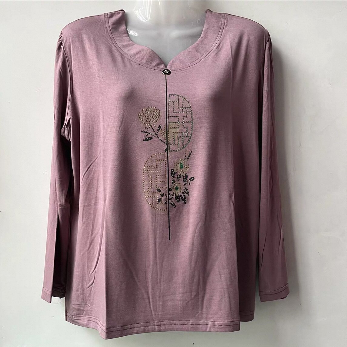 长袖短袖T恤女莫代尔100-200斤加肥大码夏季薄款中老年打底衫妈妈图片