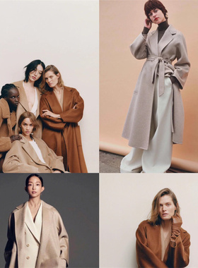 2025年秋冬蒋欣明星同款长款经典款水波纹双面羊绒大衣外套LABBRO