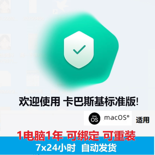 卡巴斯基标准版2026激活码苹果手机电脑mac/ios杀毒软件防木马