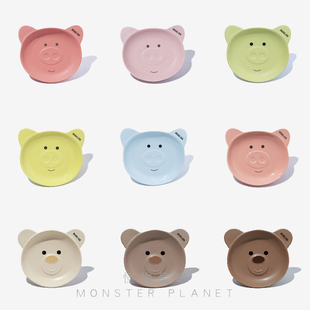 face猫狗陶瓷碗可爱ins风猫狗碗宠物食碗水碗食具 pig Bridge dog