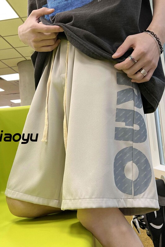 XZ616新款宽松百搭大字母印花冰丝裤休闲五分裤TY352P35控48,男装休闲裤,星座512A（原616）