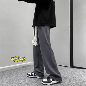 新款秋冬季高接宽绳加绒休闲拖地卫裤 TY236 P45 控58 加绒P55-68图片