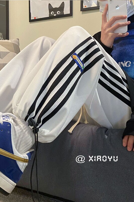 XZ616春夏季新款华夫格三条杠贴标薄款休闲裤TY311P45控58,男装休闲裤,星座512A（原616）
