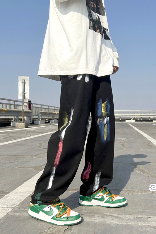 春季新款宽松百搭泼墨牛仔裤TY1112P55控68,男装牛仔裤,星座512A（原616）