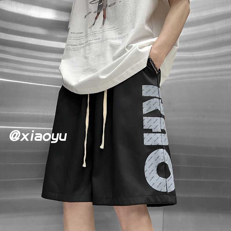 XZ616新款宽松百搭大字母印花冰丝裤休闲五分裤TY352P35控48,男装休闲裤,星座512A（原616）