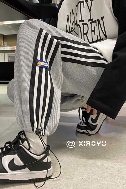 XZ616春夏季新款华夫格三条杠贴标薄款休闲裤TY311P45控58,男装休闲裤,星座512A（原616）