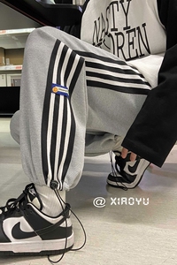 XZ616 春夏季新款华夫格三条杠贴标薄款休闲裤 TY311 P45控58图片