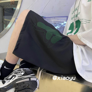 XZ616夏季新款宽松百搭植绒冰丝休闲短裤裤五分裤TY357P35控48