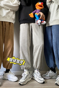 秋季百搭加绒灯芯绒玉米粒抽绳休闲九分裤 TY040J图片