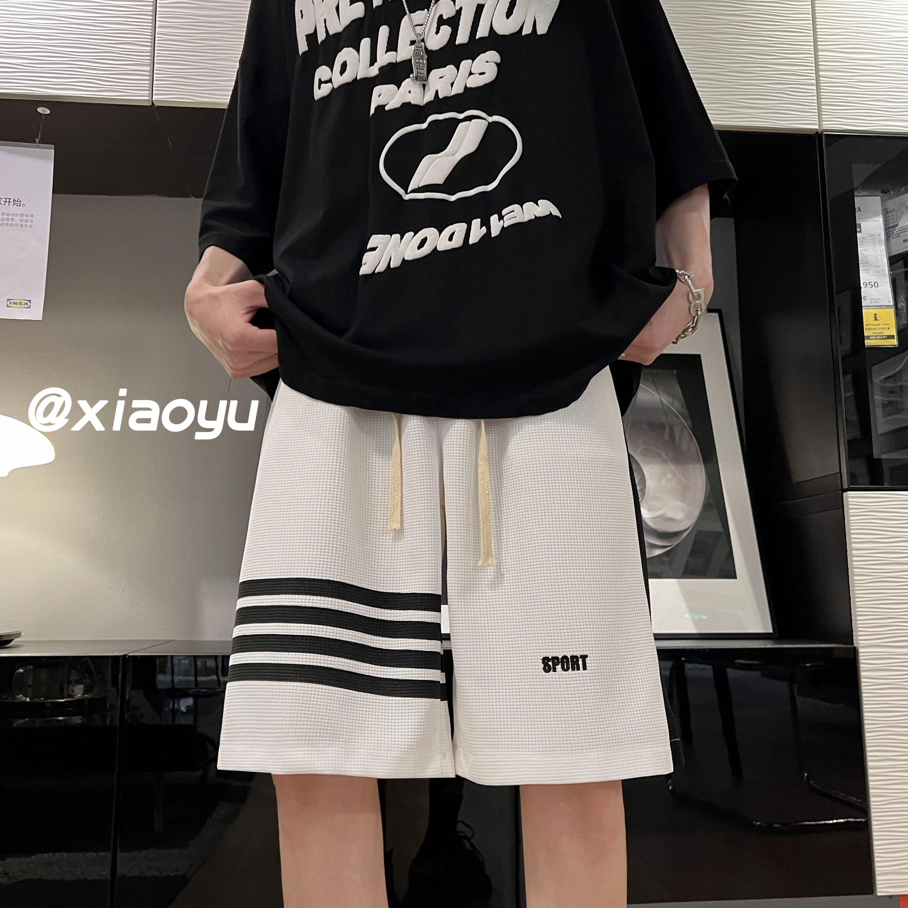XZ616夏季新款华夫格裤子休闲百搭五分裤TY351P38控49,男装休闲裤,星座512A（原616）