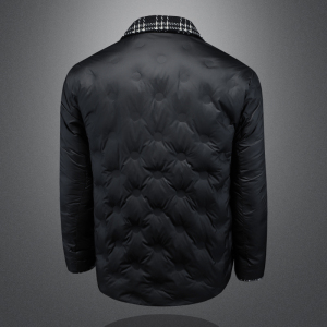 冬新款呢料拼接假两件羽绒服男士修身质量好730/T88027/P280图片