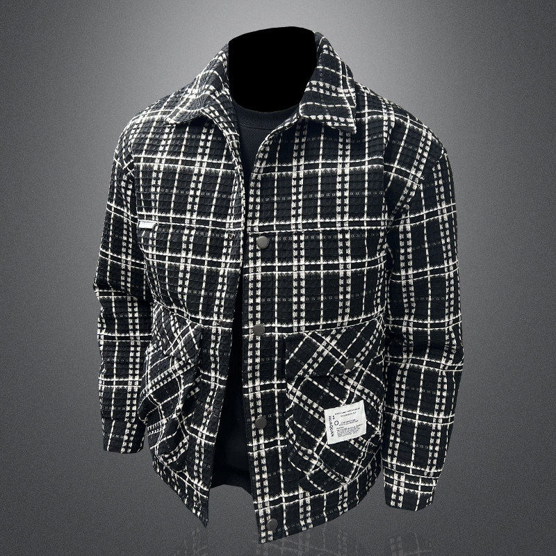 QT5027/F1017/P268 千鸟格羽绒服男小香风风格男 定制设计款FFE图片