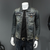 秋天730/H4000/P195高品质牛仔衣复古色拉链牛仔服，男装工装外套，钱塘730-1