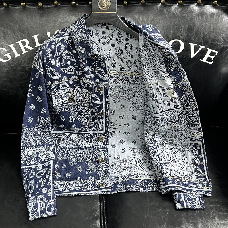 D99155/P150花色牛仔外套男士微宽松水洗牛仔衣男休闲牛仔上衣,男装夹克,钱塘730-1