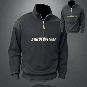 730/T85208/P125大立领拉链套头卫衣男品质好银色字母款