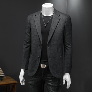 XZ88132/P175新羊毛混纺西服外套男商务休闲单西上衣格子暗纹图片