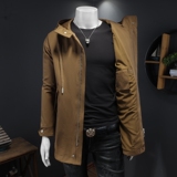 秋冬730/Z8839/P215中长款工装连帽夹克外套男设计风暗黑拉链假模，男装夹克，钱塘730-1