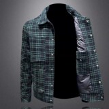 QT5027/T98801/P280呢料面料小香风90白鸭绒格子羽绒服外套，男装羽绒服，钱塘730-1