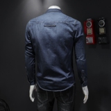 QT5027/V602/P118秋天新款x刺绣牛仔衬衣男，男装衬衫，钱塘730-1