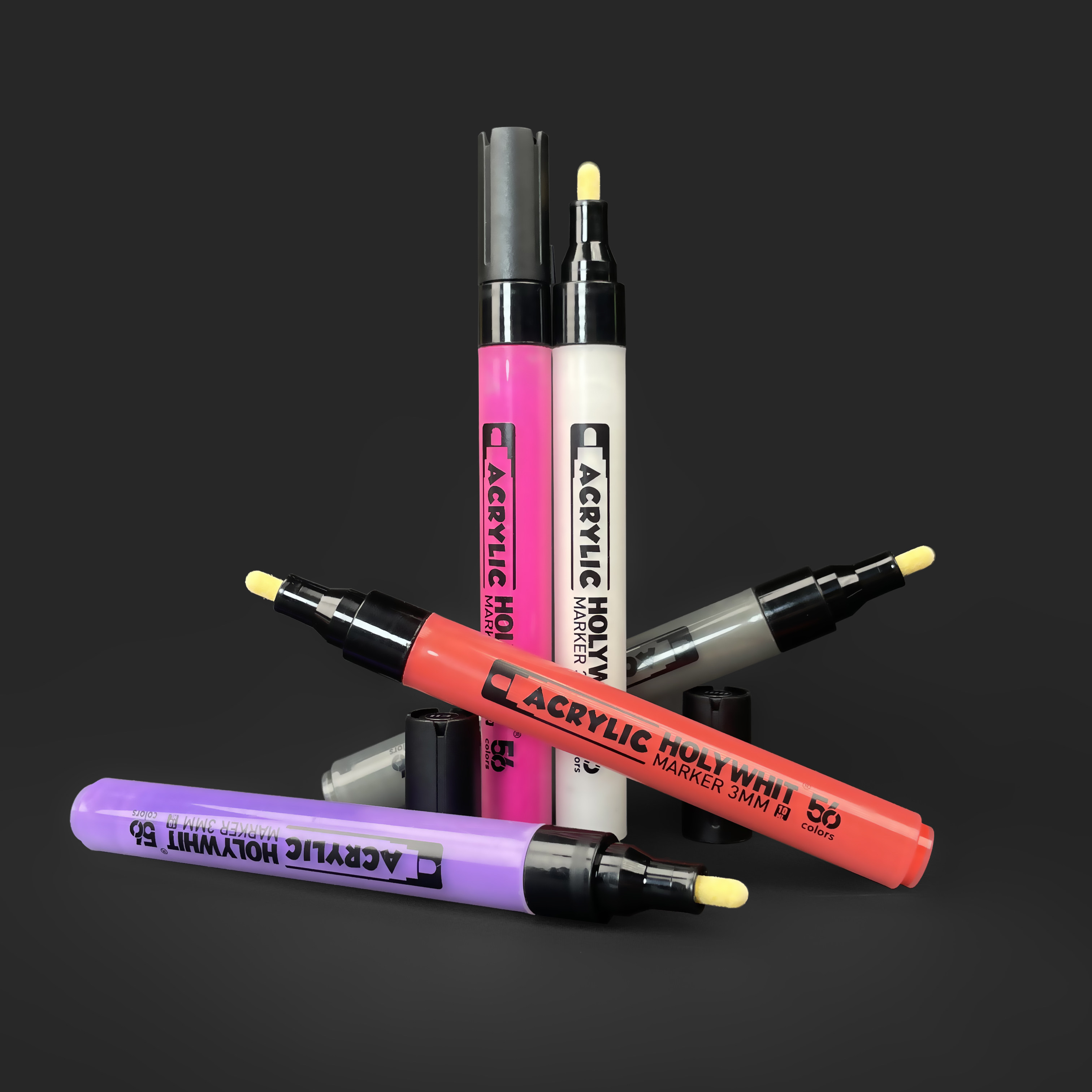 HOLYWHIT绘画丙烯马克笔56色防水