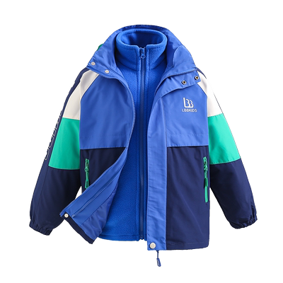 男童可拆卸加绒外套冲锋衣