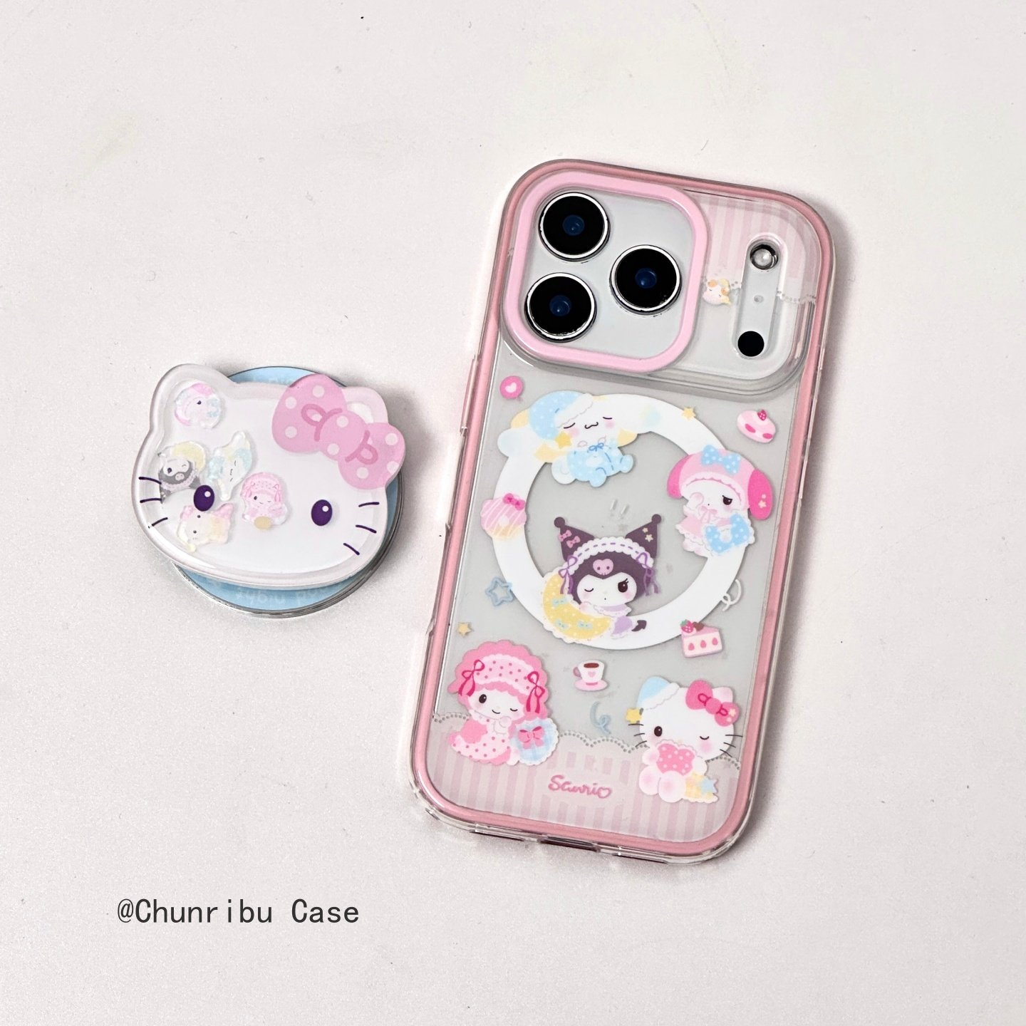 春日部防卫队Fighting｜日韩可爱卡通粉色条纹睡衣三丽鸥二合一适用苹果17/16手机壳磁吸支架iphone15/14/13,3C数码配件,手机保护套/壳,淘宝优惠券,粉丝福利购,淘宝优惠卷